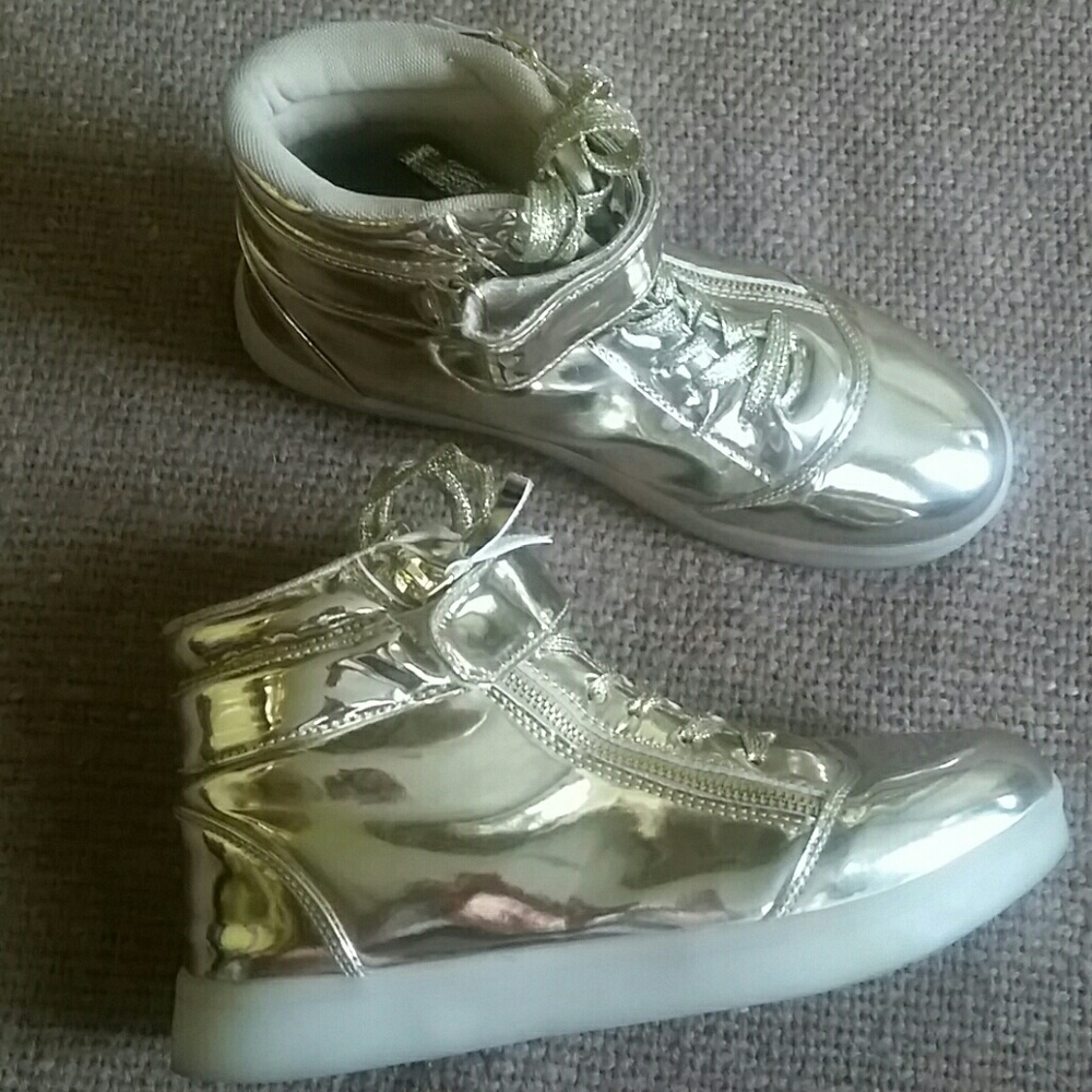 Gold  mirrored funky sneakers